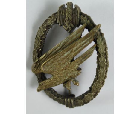 German WW2 Parachutists Badge for the Army, service wear,  VF