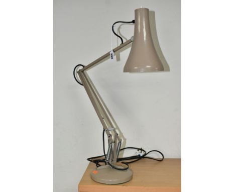 A HERBERT TERRY &amp; SONS LTD ANGLEPOISE MODEL 90 LAMP, mushroom brown finish, weighted base, maker's stamp to lower arm, no