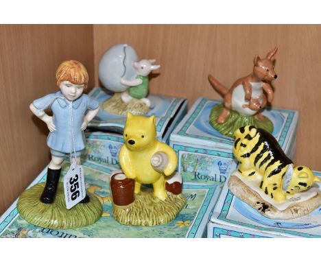 FIVE ROYAL DOULTON WINNIE THE POOH COLLECTION FIGURES, comprising 'Pooh Counting The Honeypots' WP12, the remaining four with