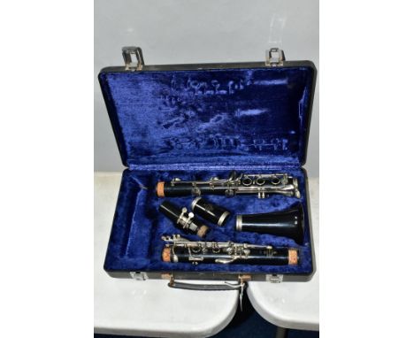 A CRAMPON AND CO BUFFET B12 CLARINET, in original case, serial No 420762 with mouthpiece (no reed) stamped F1A