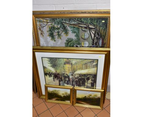 A PAIR OF LANDSCAPE OILS ON BOARD, early 20th century in style, signed N.Burton, framed, approximate size 20cm x 33cm, togeth