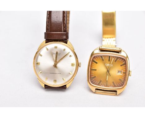 TWO GENTS WRISTWATCHES, the first a hand wound movement, round silver dial signed 'Accurist, Shockmaster', baton markers, gol