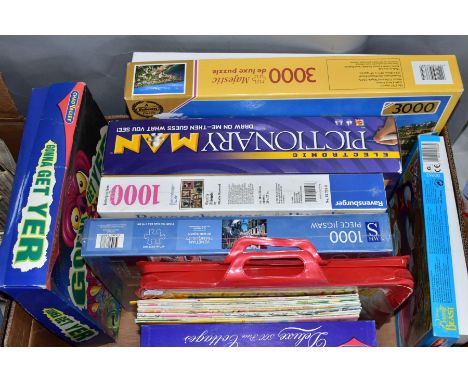 A QUANTITY OF BOXED JIGSAWS AND GAMES etc, assorted jigsaws by Falcon, Waddingtons, Chad Valley, W H Smiths and Ravensburger,