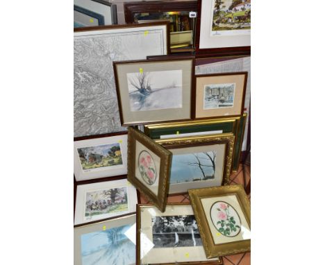 PRINTS, MAPS, MIRRORS AND INDENTURE, to include three signed limited edition Norman Thelwell prints, marked as seconds verso,
