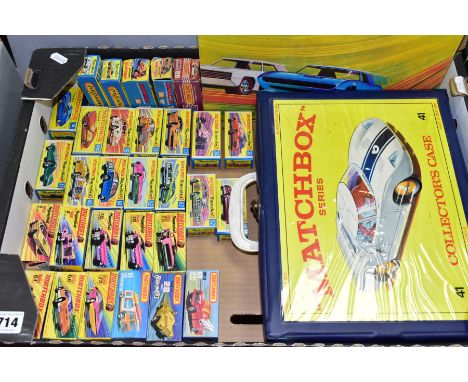 A QUANTITY OF BOXED MATCHBOX SUPERFAST DIECAST VEHICLES, to include Lotus Europa, No.5, dark metallic blue body, ivory interi