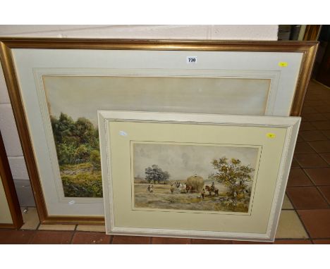 G V SHERIFF (20TH CENTURY) the ruins of a castle nestled within a landscape, stream to the foreground, watercolour on paper, 