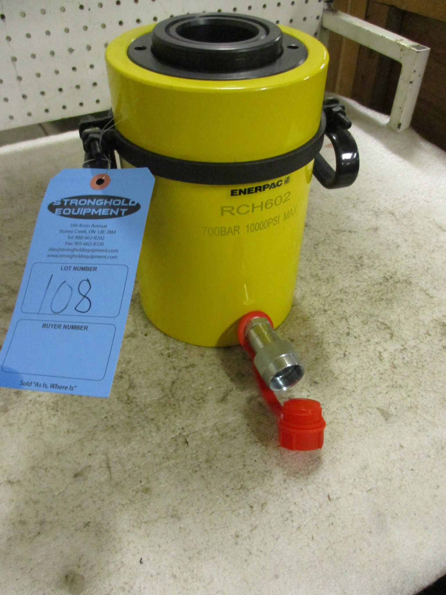 Enerpac RCH602 MINT Hole Jack 60 ton Hollow Hydraulic Jack with 2