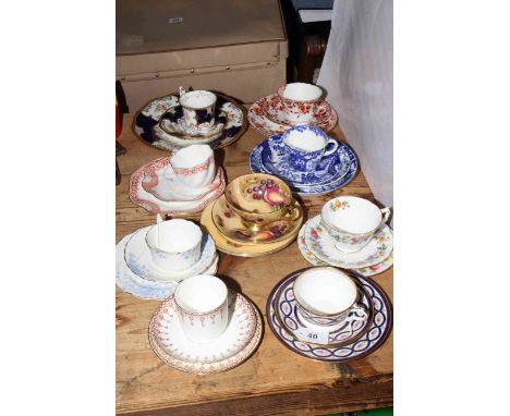 Collection of cabinet cups and saucers including Coalport, Royal Crown Derby, Wedgwood and Aynsley