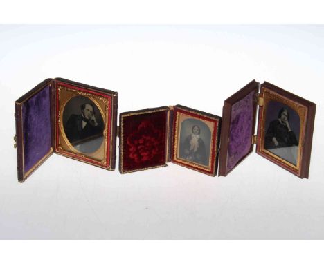 Three early portrait photographs
