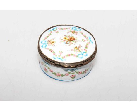 Decorated enamel pill box