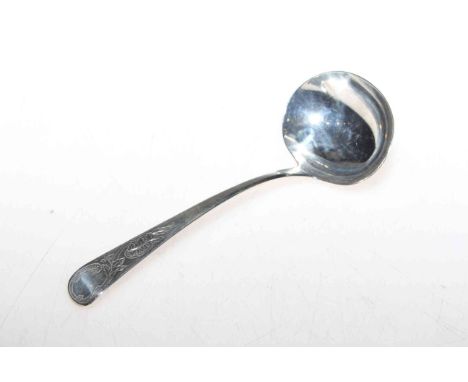 George III silver sauce ladle, London 1803