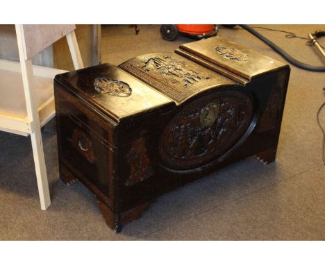 Oriental carved arched centre trunk