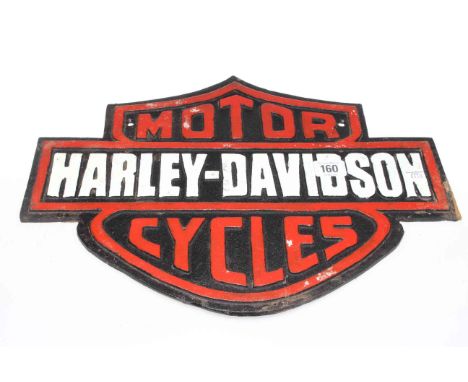 Cast metal Harley Davidson sign