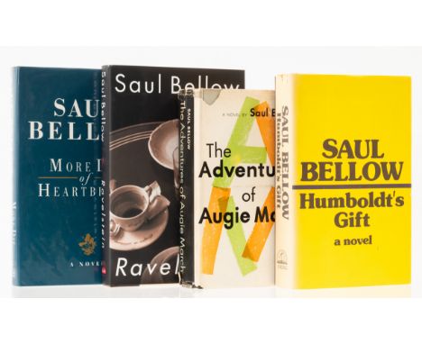 Bellow (Saul) Humboldt's Gift, first edition, signed by the author on front free endpaper, jacket spine faded, light nicks to