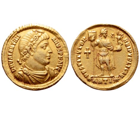 Valentinian I AV Solidus. Antioch, AD 364-367. D N VALENTINIANVS P F AVG, Rosette-diademed, draped and cuirassed bust right /