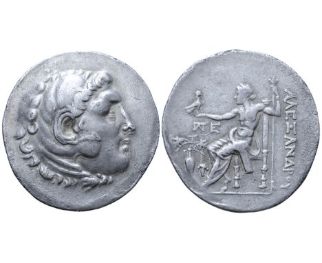 Aeolis, Temnos AR Tetradrachm. Circa 188-170 BC. In the name and types of Alexander III of Macedon. Head of Herakles right, w