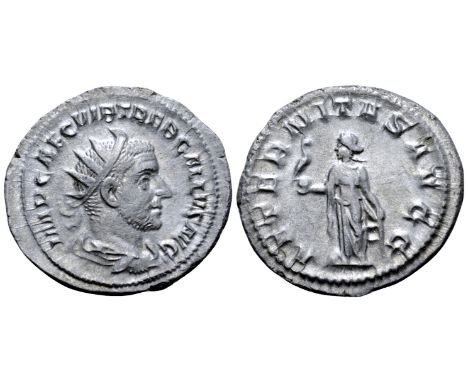 Trebonianus Gallus AR Antoninianus. IMP CAE C VIB TREB GALLVS AVG, radiate, draped and cuirassed bust right / AETERNITAS AVGG