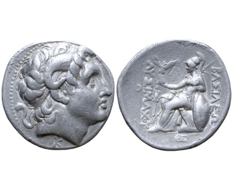 Kings of Thrace, Lysimachos AR Tetradrachm. Pergamon, circa 287-282 BC. Head of the deified Alexander 'the Great' right, wear