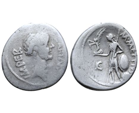 Julius Caesar AR Denarius. Lifetime issue. Rome, March-April 44 BC. M. Mettius, Moneyer. Laureate head of Caesar right; CAESA