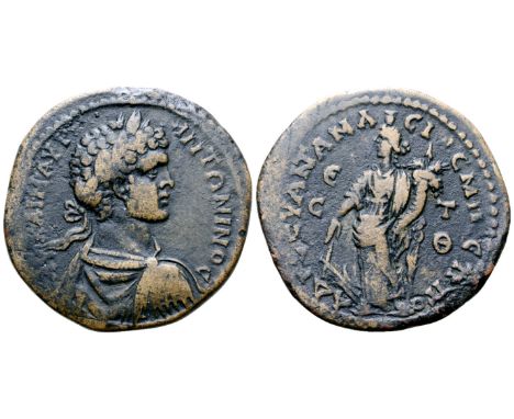 Caracalla Æ31 of Amaseia, Pontus. Dated CY 209 = AD 207/8. [AV K]AI M AVP ANT?NINOC, laureate, draped and cuirassed bust righ