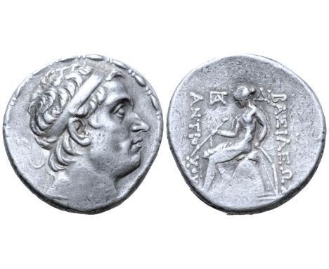 Seleukid Empire, Antiochos III 'the Great' AR Tetradrachm. Uncertain mint in Northern Mesopotamia, after 204 or 202 BC. Diade