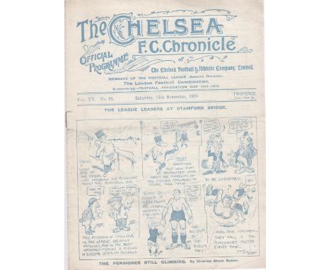 Chelsea v Derby County 1924 November 15th light horizontal fold staple rusty 