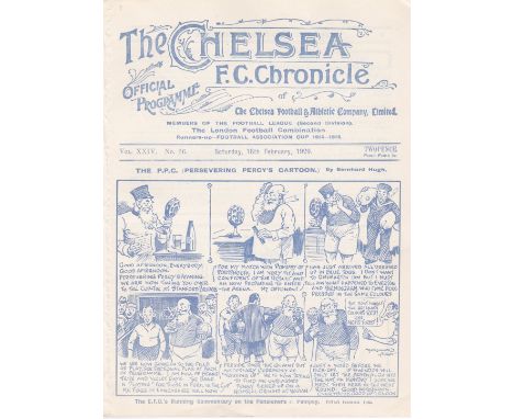 Chelsea v Portsmouth 1929 February 16th Football Association Cup-Tie 5th round original programme removed from bound volume