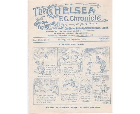 Chelsea v Fulham 1926 September 25th light vertical fold