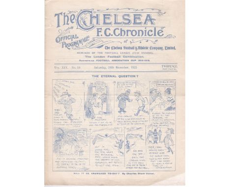 Chelsea V Middlesbrough 1923 November 24th small tear left side light horizontal fold
