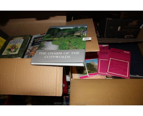 A box of Ordnance Survey Maps with the Charms of the Cotswolds, Louis Carole, etc.