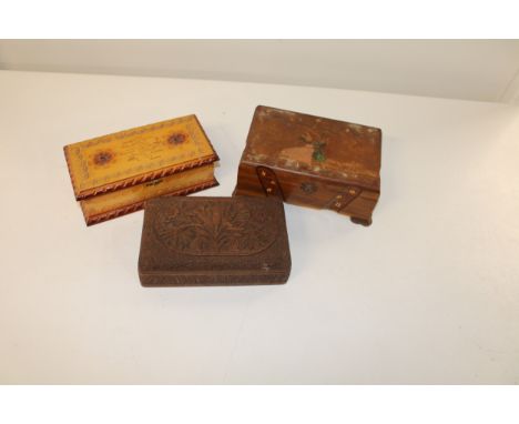 Three vintage wooden boxes 