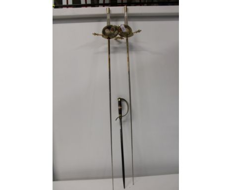 A pair of vintage epee's &amp; short sword 