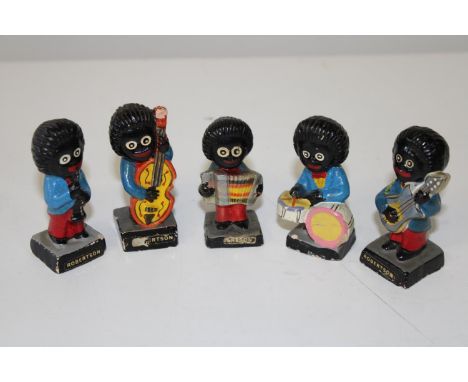 Five vintage Robertsons band figures. 