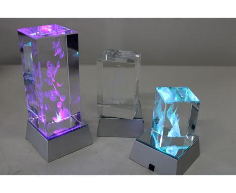 Three colour changing light box ornament 