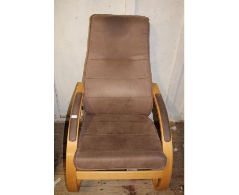 A vintage Verikon Danish bent wood &amp; upholstered chair. collection only 
