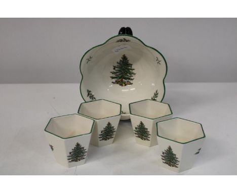 Four Spode Christmas Tree items 
