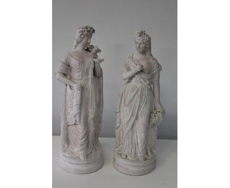 Two ceramic Classical figurines (as found) 38cm tall 