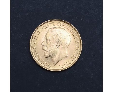 A George V Sovereign, bare head, l. George and Dragon reverse, dated 1925   *Condition:  very light contact marks to both sid