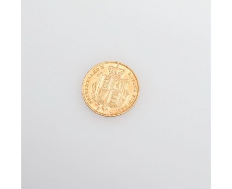 A Queen Victoria Half Sovereign, young head l. shield reverse, dated 1861   *Condition:  marks and light scratches to both su