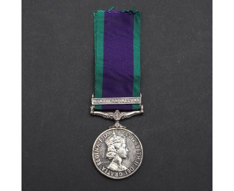 A Queen Elizabeth II General Service Medal 1962-2007 with Northern Ireland Clasp named to 24368588 Pte I Beat RAOC. In cardbo