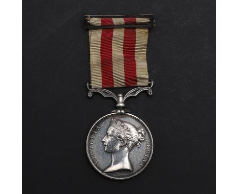 An Indian Mutiny Medal, 1858, named to Sergt. Hugh Martin 71st Highlanders Lty'. No clasps, with top suspension buckle and im