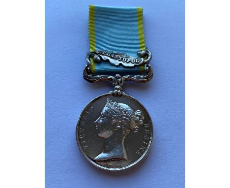 A Crimea Medal 1854-56 with Sebastopol Clasp named to W. Pyefinch Gr. Rl. Horse Arty. A Gunner William Pyefinch served with t