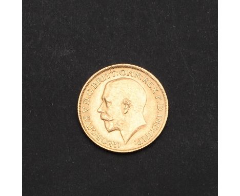 A George V Sovereign, bare head portrait l. reverse George and the Dragon, dated 1913   *Condition:  Slight rubbing and marki