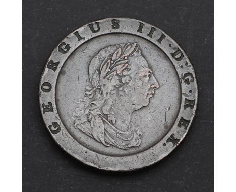 A George III Twopence, obverse laureate bust r. reverse Seated figure of Britannia, dated 1797   *Condition:  Light edge knoc