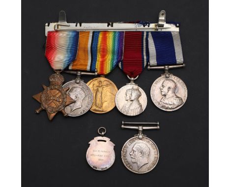 A Great War Group of five comprising 1914-15 Star named to J11946 C. Taylor A.B. R.N. War Medal and Victory Medals similarly 