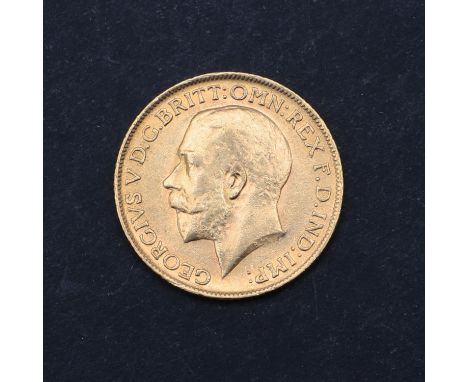 A George V Sovereign, bare head portrait l. George and the Dragon reverse, dated 1912   *Condition:  Light surface marks.