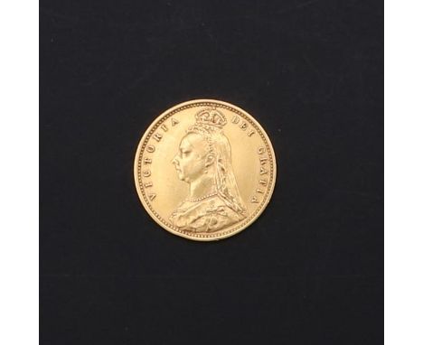 A Queen Victoria Half Sovereign, jubilee bust l. shield reverse, dated 1892   *Condition:  marks and light scratches to both 