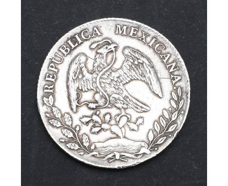 A Mexico 8 Reales coin '8R Mo 1895 A.M. 10D 20G' Mint mark for the Mexico City Mint   *Condition:  Sometime polished, light m