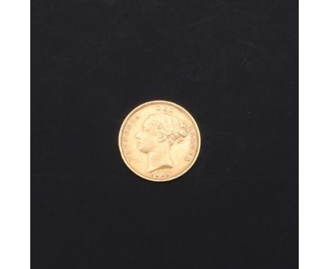A Queen Victoria Half Sovereign, young head l. shield reverse, dated 1885   *Condition:  marks and light scratches to both su