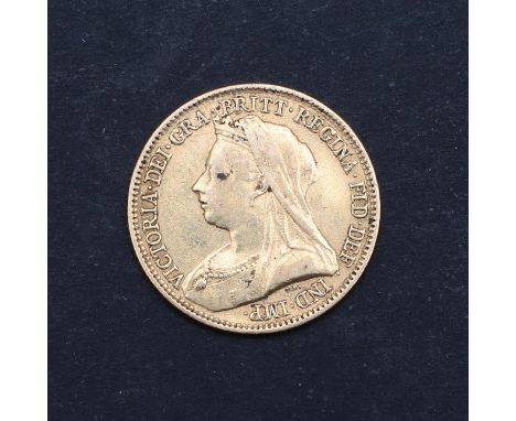 A Victorian Half Sovereign, crowned jubilee bust l. shield reverse with date 1893   *Condition:  Surface marks and light spot